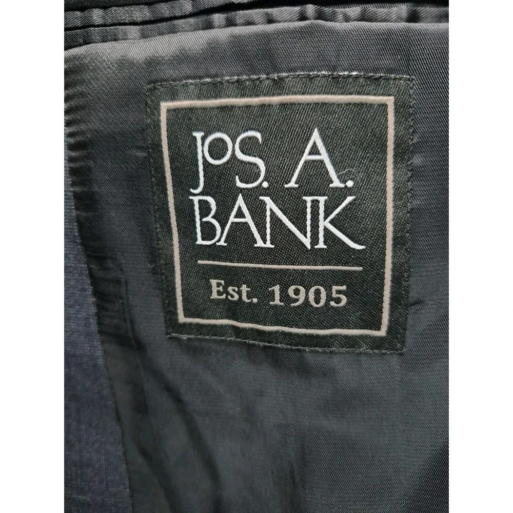 Jos A Bank Mens Wool Sports Coat 44R Blue 2 Button Single Breasted Blazer B701